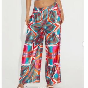 EUC Peaches Satin Wide-Leg Pants